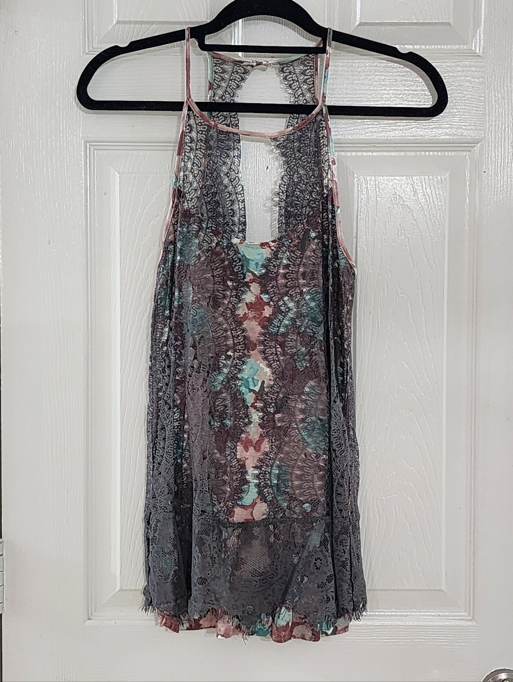 Anthropologie Postmark Sea Drift Lace Halter Floral Tank Top XS